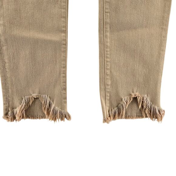 Jonathan Simkhai River Jeans Womens 26 Camet Beige High Rise Straight Crop Luxe - Picture 5 of 14